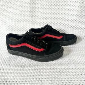 Vans Disney Old Skool Mickey Mouse Club Black Suede Red Stripe Low Top Sneakers